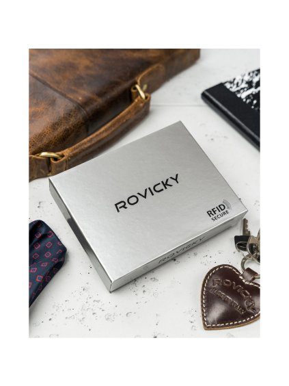 ROVICKY ČERNÁ PROSTORNÁ PÁNSKÁ PENĚŽENKA S RFID L238