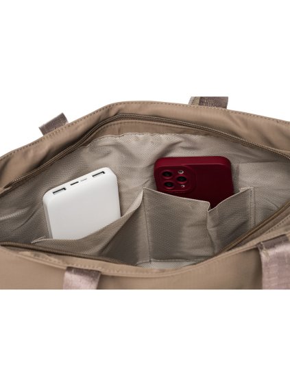 PETERSON DÁMSKÁ PROSTORNÁ BÉŽOVÁ SHOPPER KABELKA (Velikost ONE SIZE)
