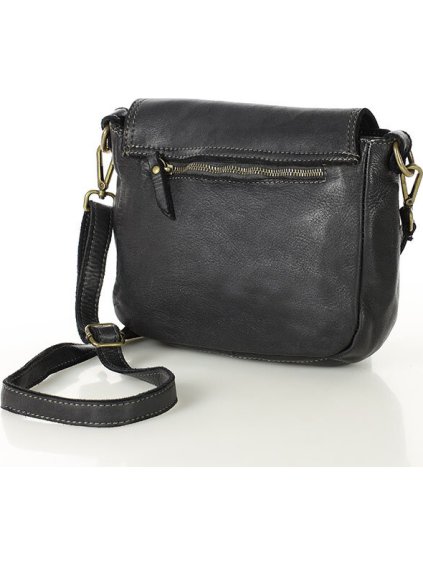 MARCO MAZZINI ČERNÁ DÁMSKÁ CROSSBODY KABELKA S KLOPOU