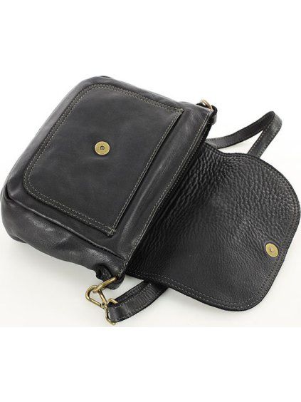 MARCO MAZZINI ČERNÁ DÁMSKÁ CROSSBODY KABELKA S KLOPOU