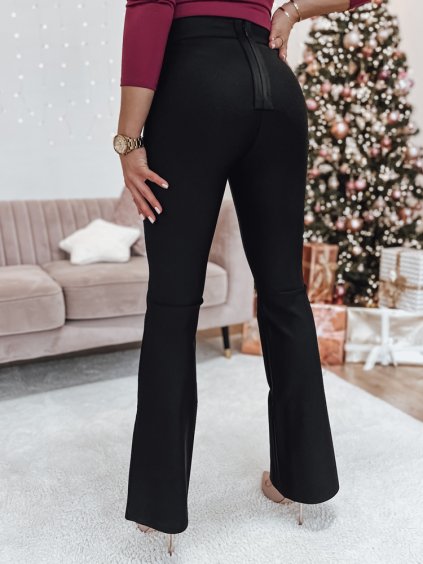 ČERNÉ DÁMSKÉ ELEGANTNÍ KALHOTY S VYSOKÝM PASEM SHINTOP