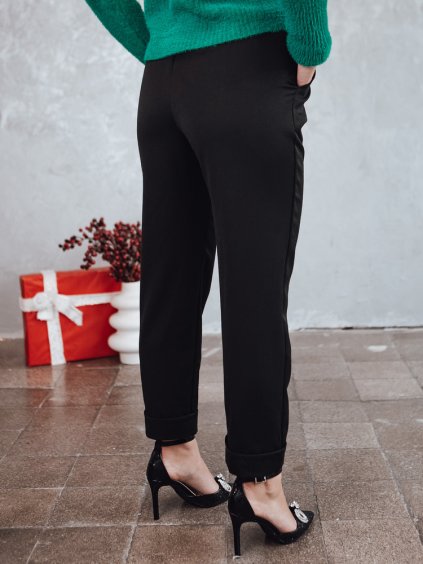 ELEGANTNÍ DÁMSKÉ ČERNÉ KALHOTY S VYSOKÝM PASEM ELEGANTIS