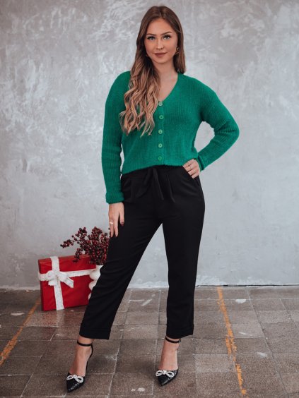 ELEGANTNÍ DÁMSKÉ ČERNÉ KALHOTY S VYSOKÝM PASEM ELEGANTIS