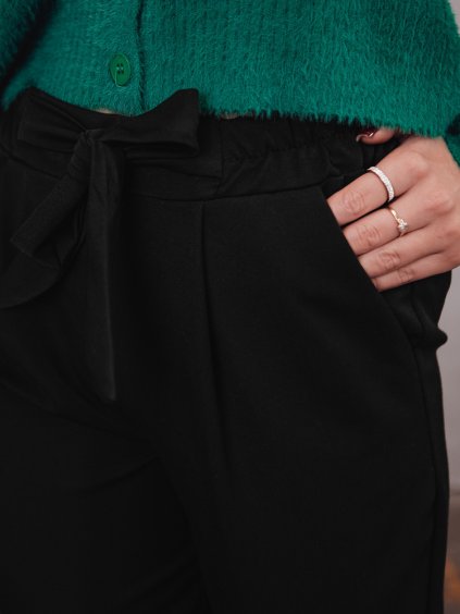 ELEGANTNÍ DÁMSKÉ ČERNÉ KALHOTY S VYSOKÝM PASEM ELEGANTIS