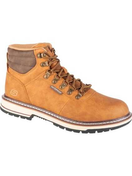 SVĚTLE HNĚDÉ PÁNSKÉ KOTNÍKOVÉ BOTY SKECHERS CORADO - JAXX