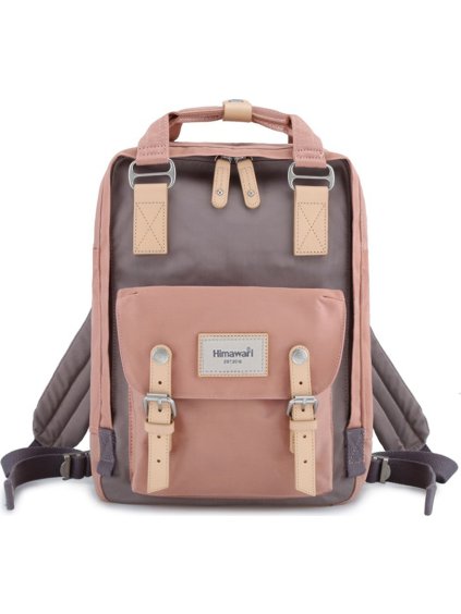 HIMAWARI HNĚDO-RŮŽOVÝ STYLOVÝ DÁMSKÝ BATOH S PŘIHRÁDKOU NA NOTEBOOK