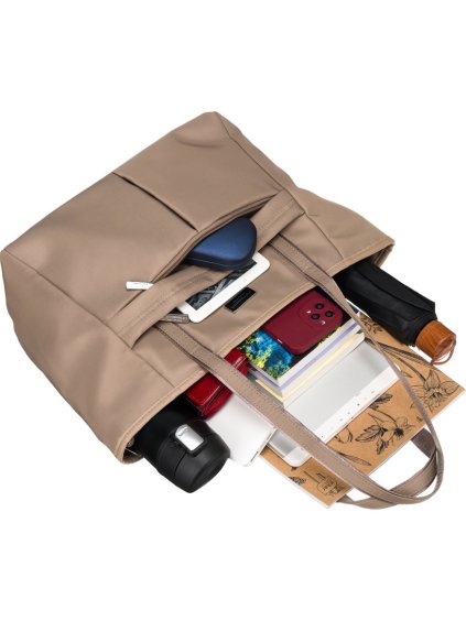 PETERSON BÉŽOVÁ DÁMSKÁ PROSTORNÁ SHOPPER KABELKA (Velikost ONE SIZE)