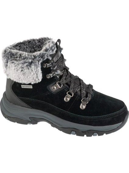 ČERNÉ DÁMSKÉ ZIMNÍ KOTNÍKOVÉ BOTY SKECHERS TREGO - SNOW WORRIES