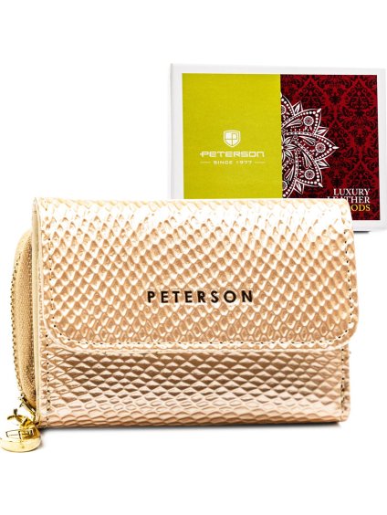 PETERSON ZLATÁ DÁMSKÁ PENĚŽENKA S HADÍM VZOREM Y760 (Velikost ONE SIZE)