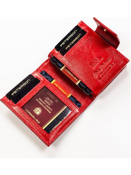 PETERSON ČERVENÁ DÁMSKÁ PENĚŽENKA S RFID Y752