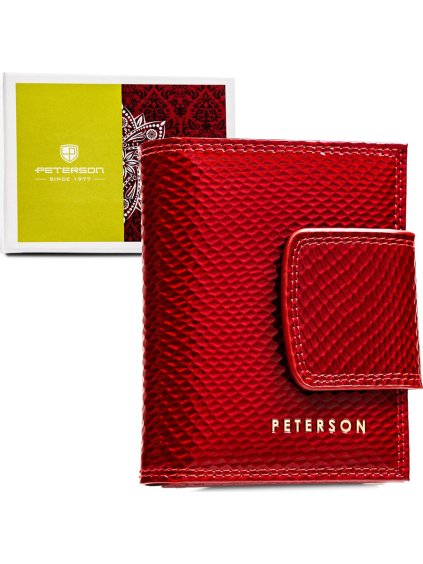 PETERSON ČERVENÁ DÁMSKÁ PENĚŽENKA S RFID Y752 (Velikost ONE SIZE)