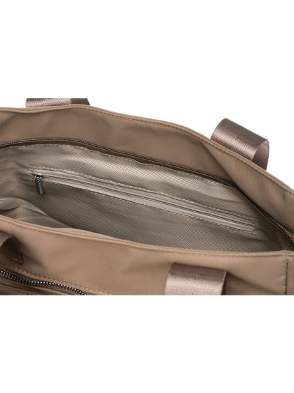 PETERSON BÉŽOVÁ DÁMSKÁ SHOPPER KABELKA SE STŘÍBRNÝM KOVÁNÍM