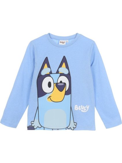SVĚTLE MODRÉ CHLAPECKÉ TRIČKO S DLOUHÝM RUKÁVEM BLUEY