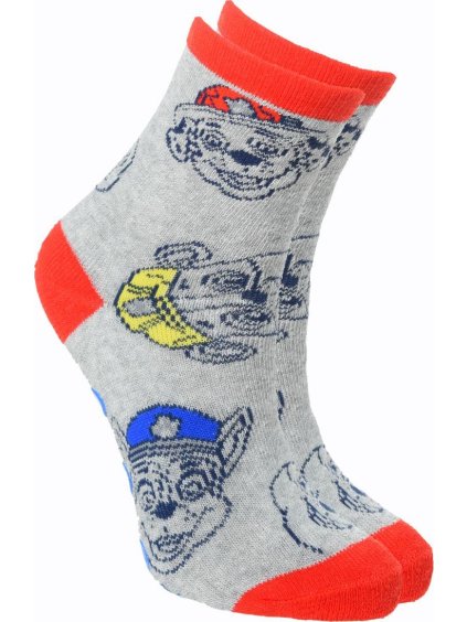ŠEDO-ČERVENÉ CHLAPECKÉ PROTISKLUZOVÉ PONOŽKY PAW PATROL