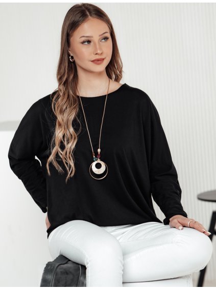 ČERNÁ OVERSIZE DÁMSKÁ HALENKA S PŘÍVĚSKEM LOOSEFEMME