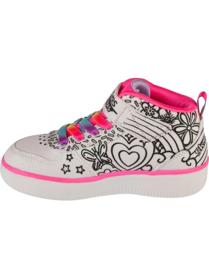 BÍLÉ DÍVČÍ KOTNÍKOVÉ TENISKY SKECHERS SPORT COURT 92 - COLOR ME KICKS