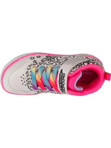 BÍLÉ DÍVČÍ KOTNÍKOVÉ TENISKY SKECHERS SPORT COURT 92 - COLOR ME KICKS