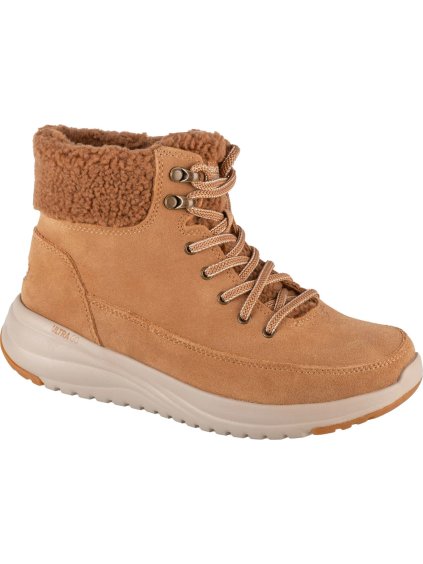 SVĚTLE HNĚDÉ DÁMSKÉ ZIMNÍ KOTNÍKOVÉ TENISKY SKECHERS ON-THE-GO STELLAR - WINTERIZE