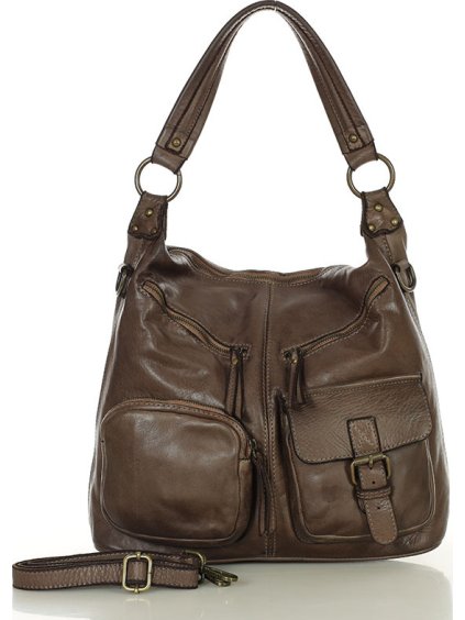 MARCO MAZZINI HNĚDÁ PROSTORNÁ KABELKA S KAPSAMI (Velikost ONE SIZE)