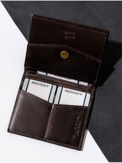 ROVICKY TMAVĚ HNĚDÁ PÁNSKÁ KOMPAKTNÍ PENĚŽENKA S RFID L250