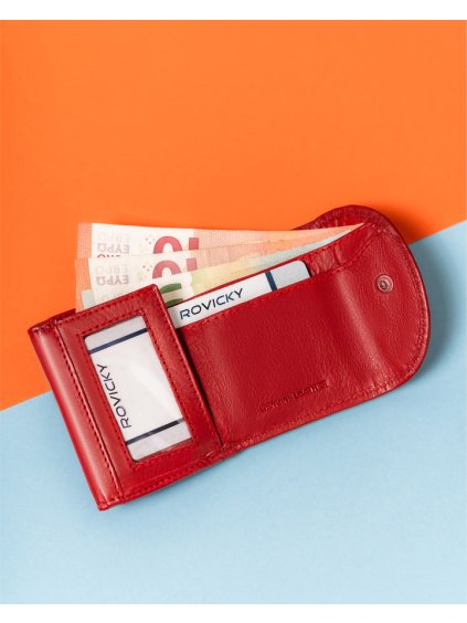 ROVICKY ČERVENÁ MALÁ KOŽENÁ PENĚŽENKA NA MINCE V310 (Velikost ONE SIZE)