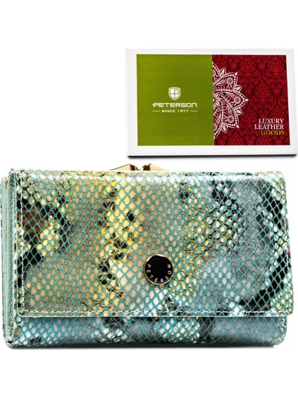 PETERSON PRAKTICKÁ MODRO-ŠEDÁ DÁMSKÁ PENĚŽENKA S MÓDNÍM VZOREM Y785 (Velikost ONE SIZE)