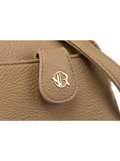 ROVICKY STYLOVÁ TMAVĚ BÉŽOVÁ MALÁ CROSSBODY KABELKA S NASTAVITELNÝM POPRUHEM (Velikost ONE SIZE)