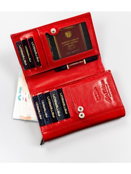 PETERSON STYLOVÁ ČERVENÁ DÁMSKÁ PENĚŽENKA S RFID Y781 (Velikost ONE SIZE)