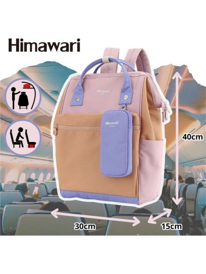 HIMAWARI RŮŽOVĚ-ORANŽOVÝ DÁMSKÝ BATOH S PRAKTICKÝM POUZDREM