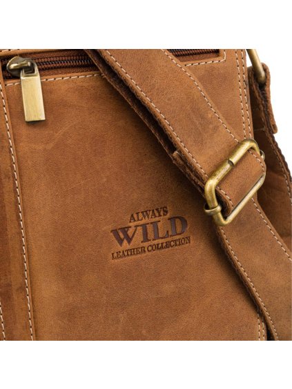 ALWAYS WILD STYLOVÁ PÁNSKÁ HNĚDÁ KOŽENÁ TAŠKA PŘES RAMENO (Velikost ONE SIZE)