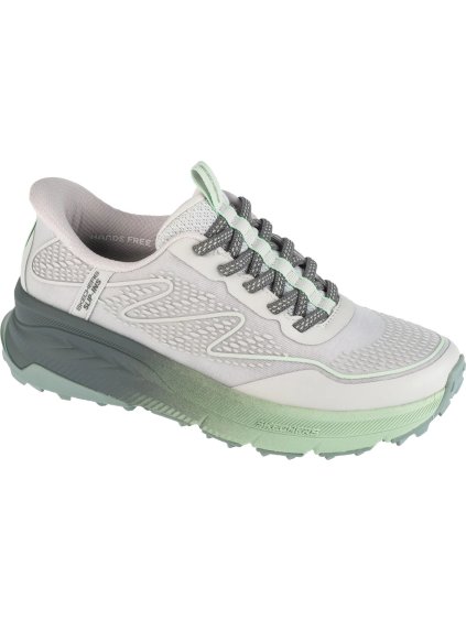 ŠEDO-ZELENÉ DÁMSKÉ TRAILOVÉ TENISKY SKECHERS SLIP-INS: SWITCH BACK - MIST (Velikost 36)