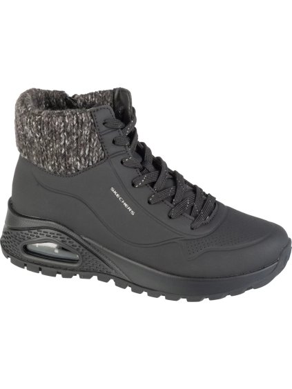 ČERNÉ DÁMSKÉ ZIMNÍ KOTNÍKOVÉ TENISKY SKECHERS UNO RUGGED - DARLING