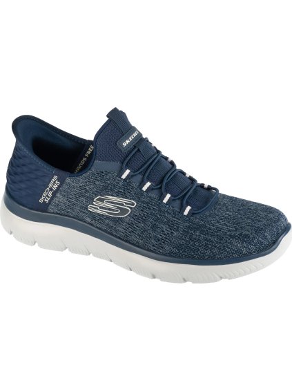 TMAVĚ MODRÉ PÁNSKÉ TENISKY SKECHERS SLIP-INS: SUMMITS - KEY PACE (Velikost 39,5)