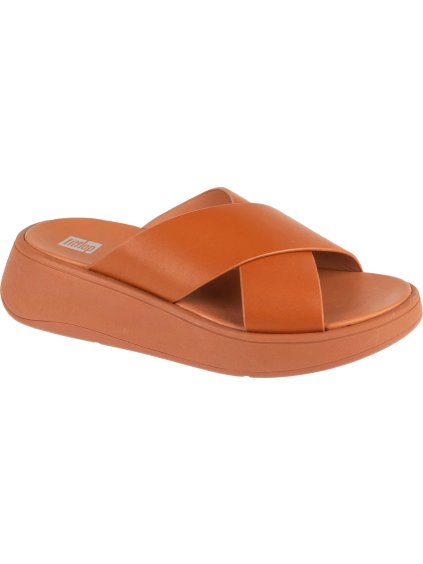 HNĚDÉ PANTOFLE NA PLATFORMĚ FITFLOP F-MODE FLATFORM (Velikost 36)