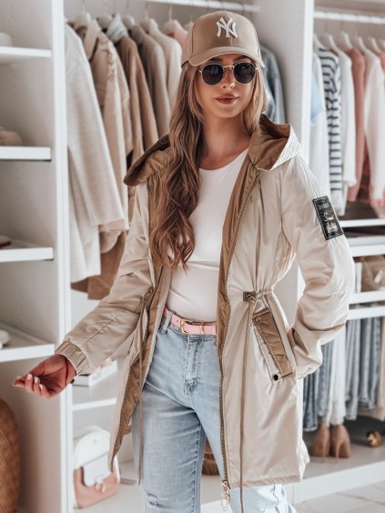 BÉŽOVÁ DÁMSKÁ PŘECHODOVÁ PARKA GLAMOON (Velikost S)