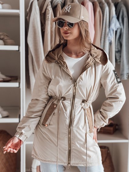 BÉŽOVÁ DÁMSKÁ PŘECHODOVÁ PARKA GLAMOON (Velikost S)