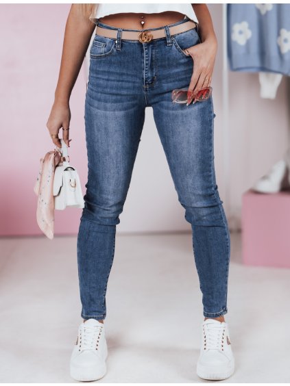 MODRÉ DÁMSKÉ SKINNY DŽÍNY JEANELA