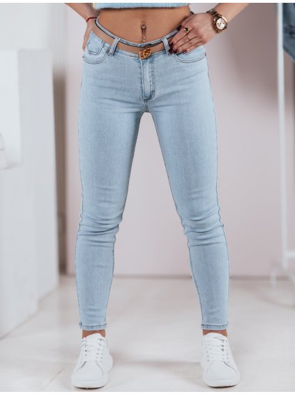 SVĚTLE MODRÉ DÁMSKÉ SKINNY DŽÍNY ELASTICON