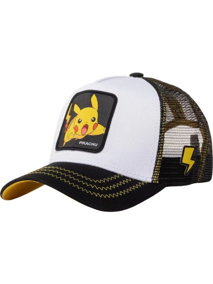 BÍLO-ČERNÁ CHLAPECKÁ KŠILTOVKA CAPSLAB FREEGUN POKEMON PIKACHU CAP