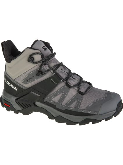 SVĚTLE ŠEDÉ PÁNSKÉ KOTNÍKOVÉ OUTDOOROVÉ BOTY SALOMON X ULTRA 4 MID GTX