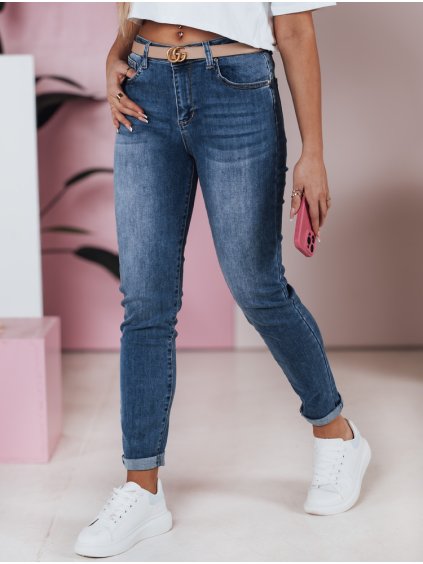 DÁMSKÉ TMAVĚ MODRÉ SLIM FIT DŽÍNY FLEXI