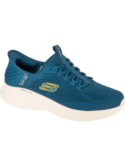 MODRÉ PÁNSKÉ BĚŽECKÉ TENISKY SKECHERS SLIP-INS: SKECH-LITE PRO - PRIMEBASE (Velikost 40)