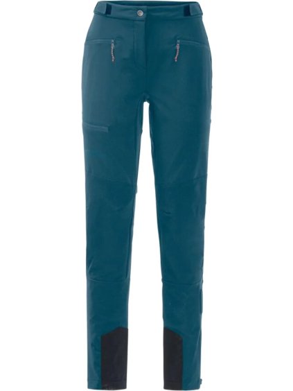 TMAVĚ MODRÉ DÁMSKÉ TREKINGOVÉ SOFTSHELLOVÉ KALHOTY JACK WOLFSKIN SALMASTER PANTS W