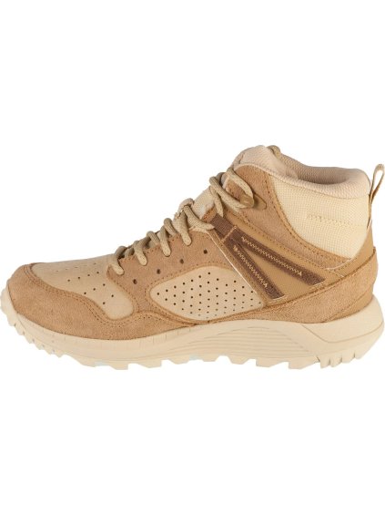 BÉŽOVÉ DÁMSKÉ ZIMNÍ KOTNÍKOVÉ BOTY MERRELL WILDWOOD MID LEATHER WP