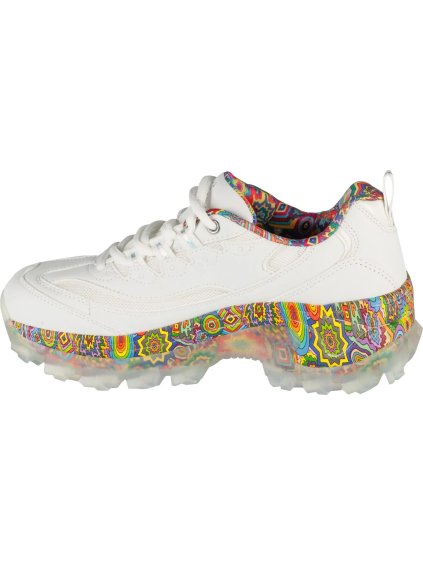 BÍLÉ DÁMSKÉ TENISKY S BAREVNÝMI VZORY SKECHERS JEN STARK: HI-RYZE - DECO DRIP
