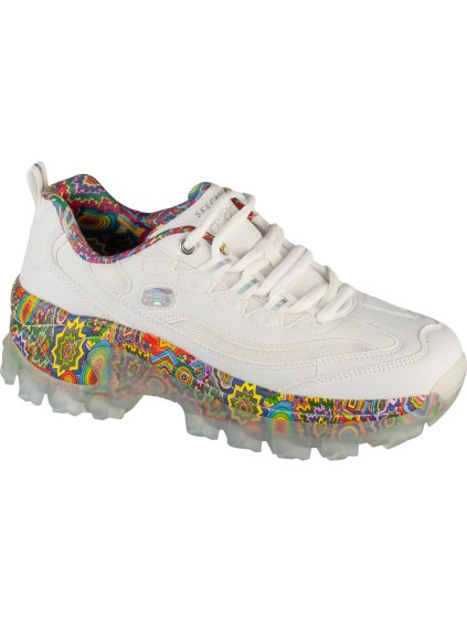 BÍLÉ DÁMSKÉ TENISKY S BAREVNÝMI VZORY SKECHERS JEN STARK: HI-RYZE - DECO DRIP