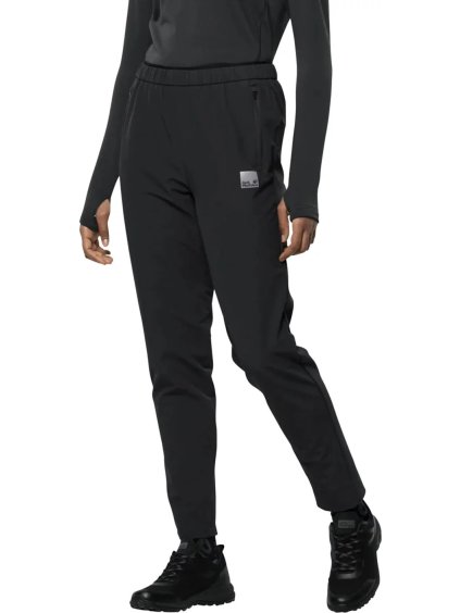 ČERNÉ DÁMSKÉ ZATEPLENÉ CYKLISTICKÉ KALHOTY JACK WOLFSKIN BIKE COMMUTE WI PANTS W (Velikost 34)
