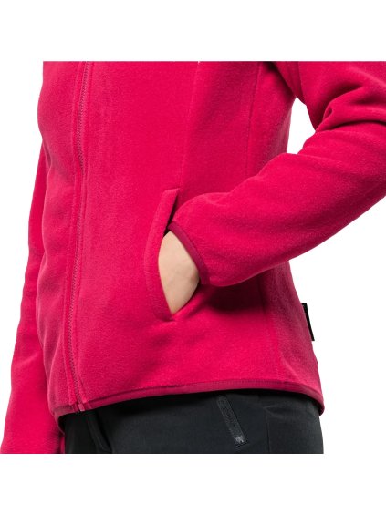 TMAVĚ RŮŽOVÁ DÁMSKÁ FLEECOVÁ MIKINA JACK WOLFSKIN MOONRISE FZ W