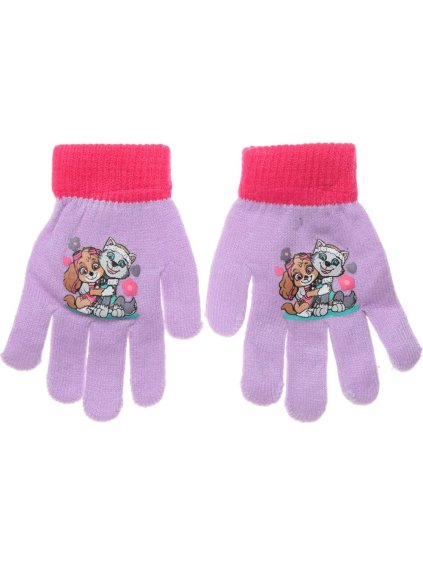 FIALOVÉ DÍVČÍ RUKAVICE PAW PATROL - SKYE A EVEREST