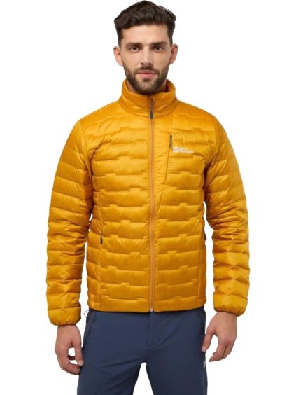 HOŘČICOVÁ PÁNSKÁ PROŠÍVANÁ BUNDA JACK WOLFSKIN PASSAMANI DOWN M JACKET
